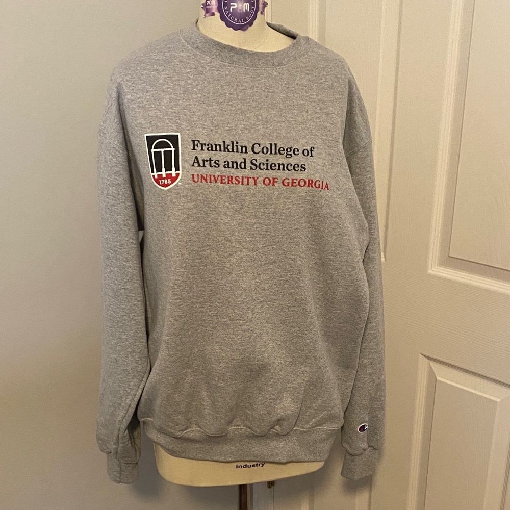 Champion Gray Franklin College Men's Crewneck Sweater